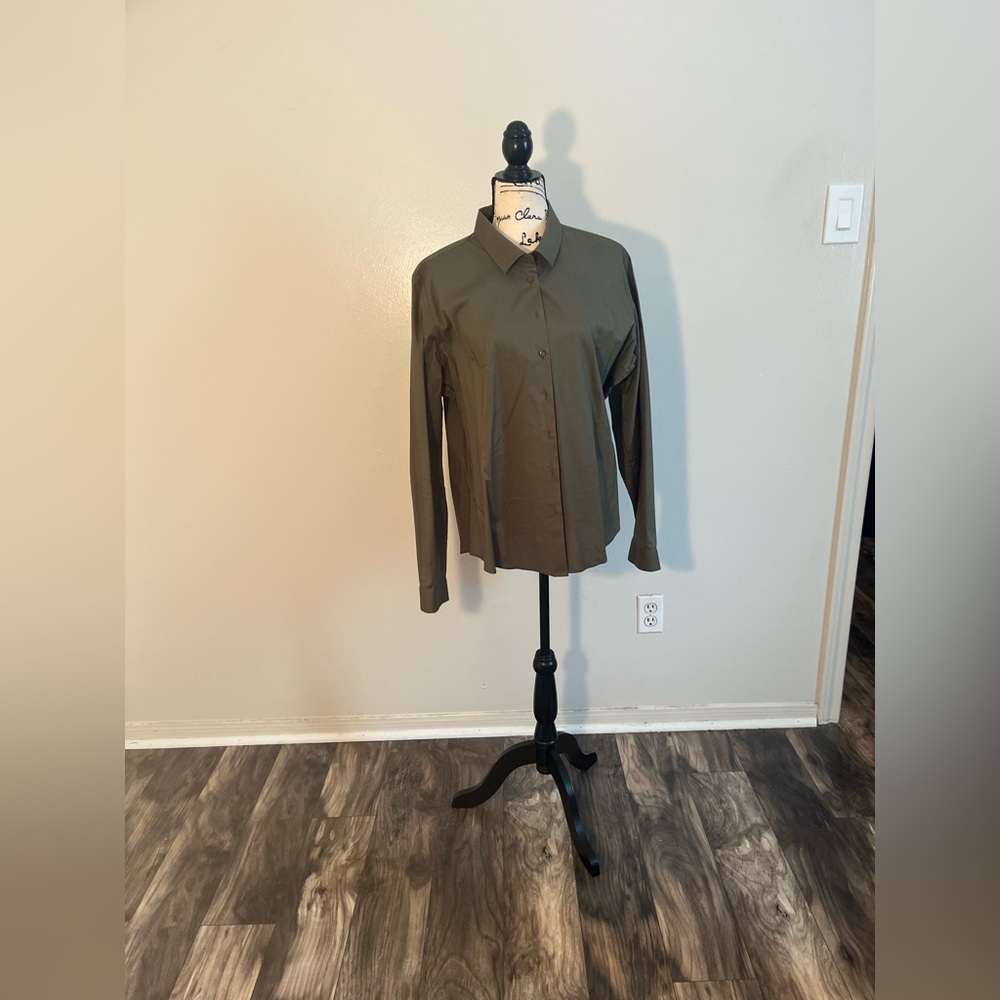 Green button-up shirt